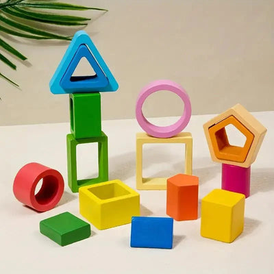 Juguetes de madera para clasificar y apilar, apilador de formas, regalos de clasificación de formas para reconocimiento de colores