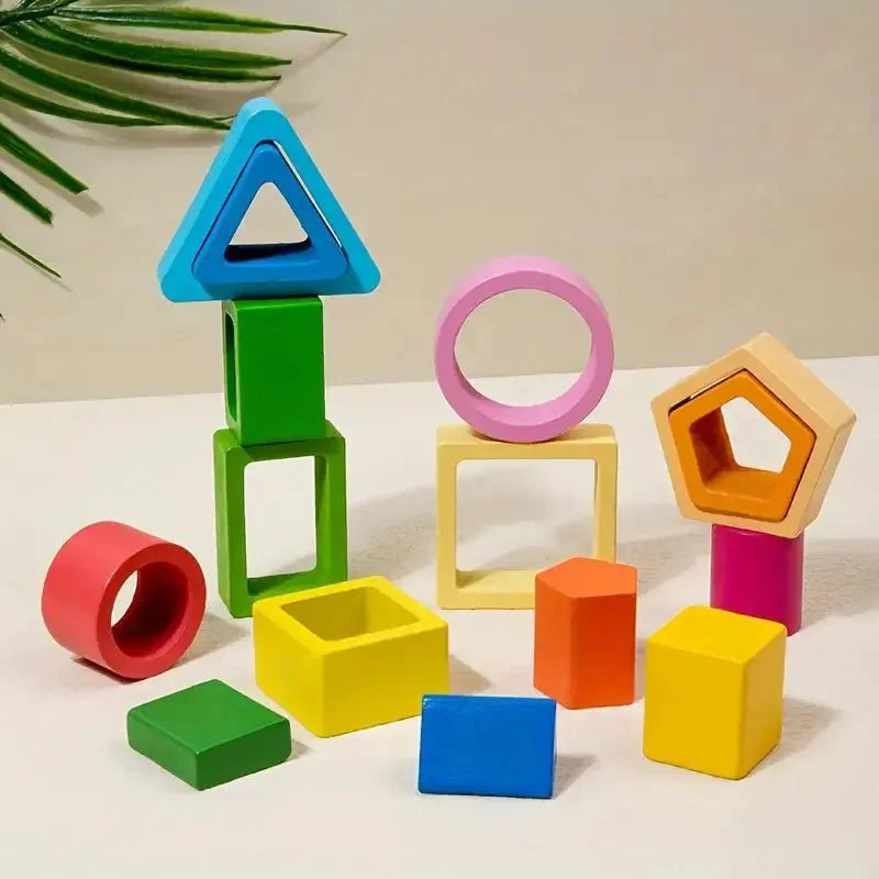 Juguetes de madera para clasificar y apilar, apilador de formas, regalos de clasificación de formas para reconocimiento de colores