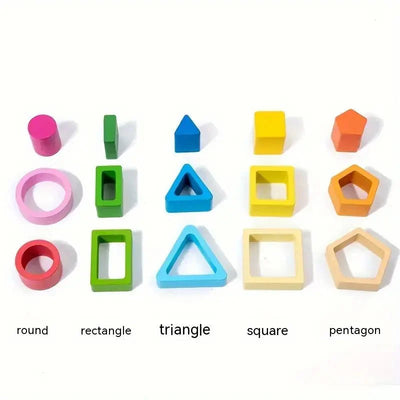 Juguetes de madera para clasificar y apilar, apilador de formas, regalos de clasificación de formas para reconocimiento de colores