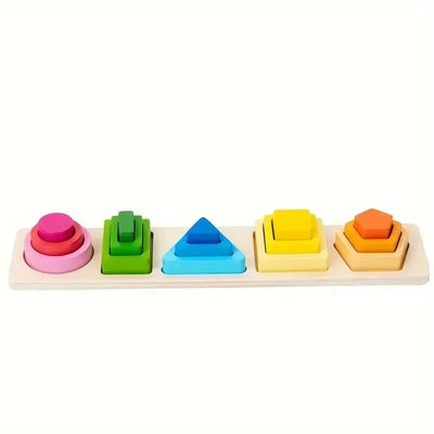 Juguetes de madera para clasificar y apilar, apilador de formas, regalos de clasificación de formas para reconocimiento de colores