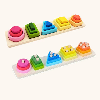 Juguetes de madera para clasificar y apilar, apilador de formas, regalos de clasificación de formas para reconocimiento de colores