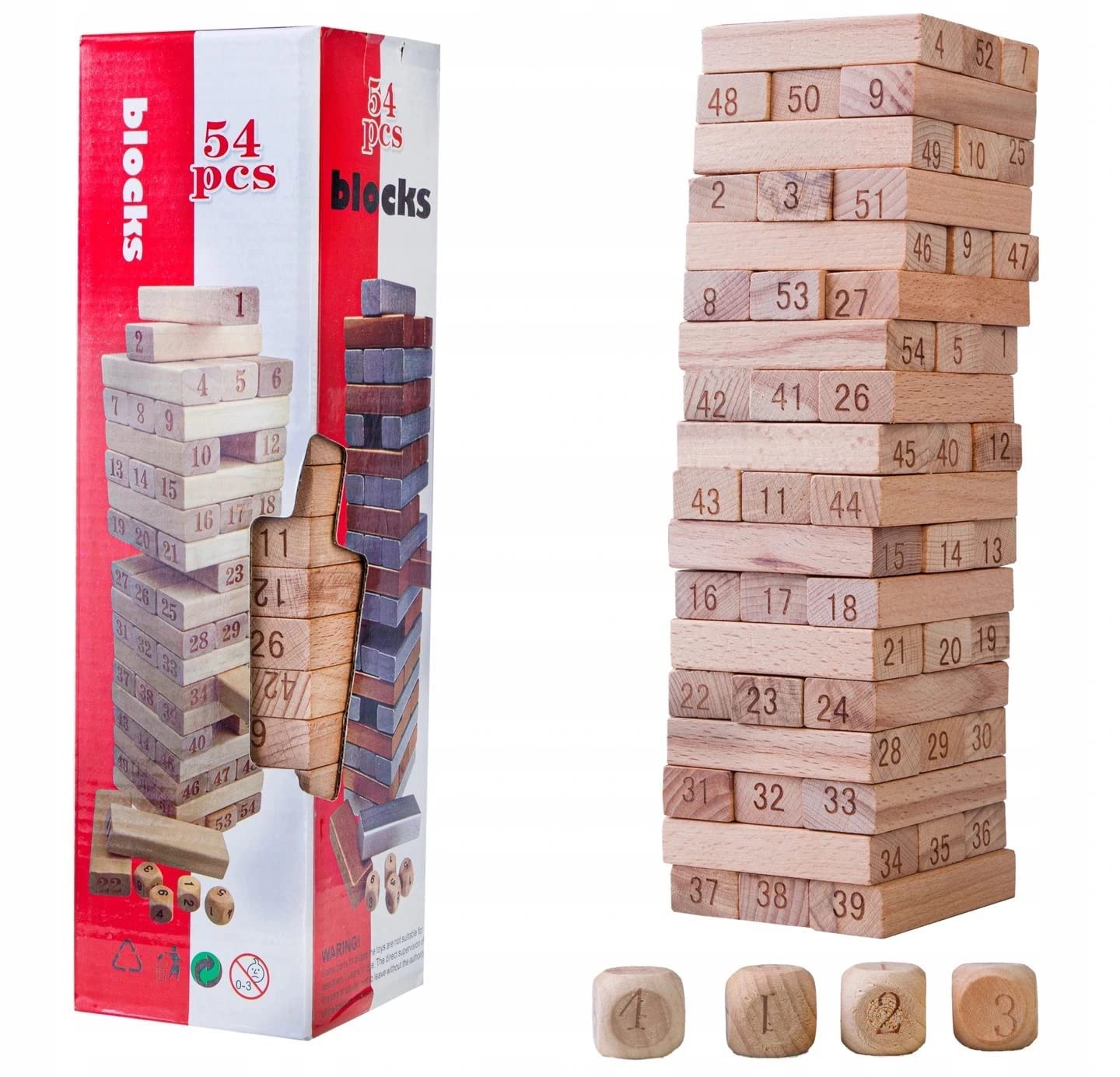 Torre de madera Ze-nga | Bloques de madera para equilibrar Juguete Montessori