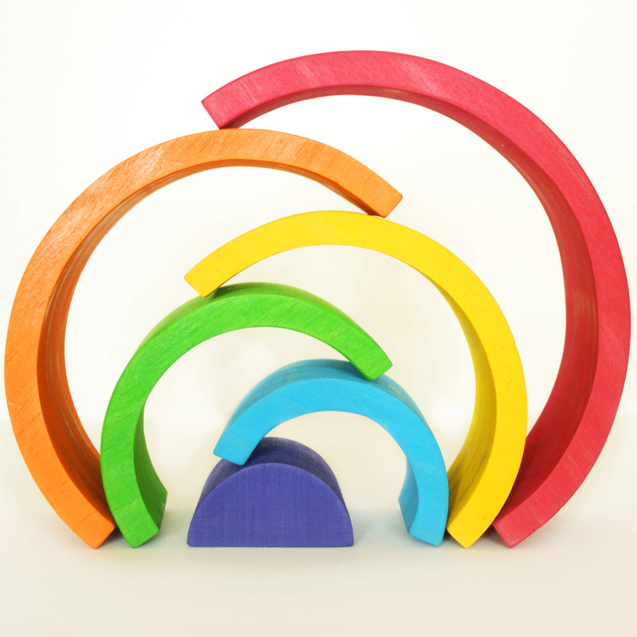 Jouet en bois Fidtoy Rainbow Stacker pour tout-petits avec 6 arches