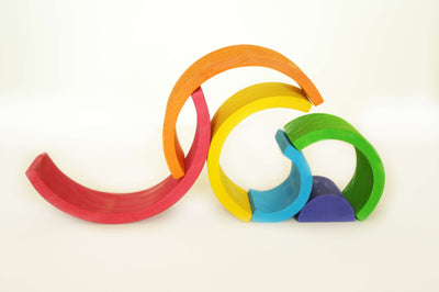 Fidtoy Rainbow Stacker Wooden Toddler Toy with 6 Arches
