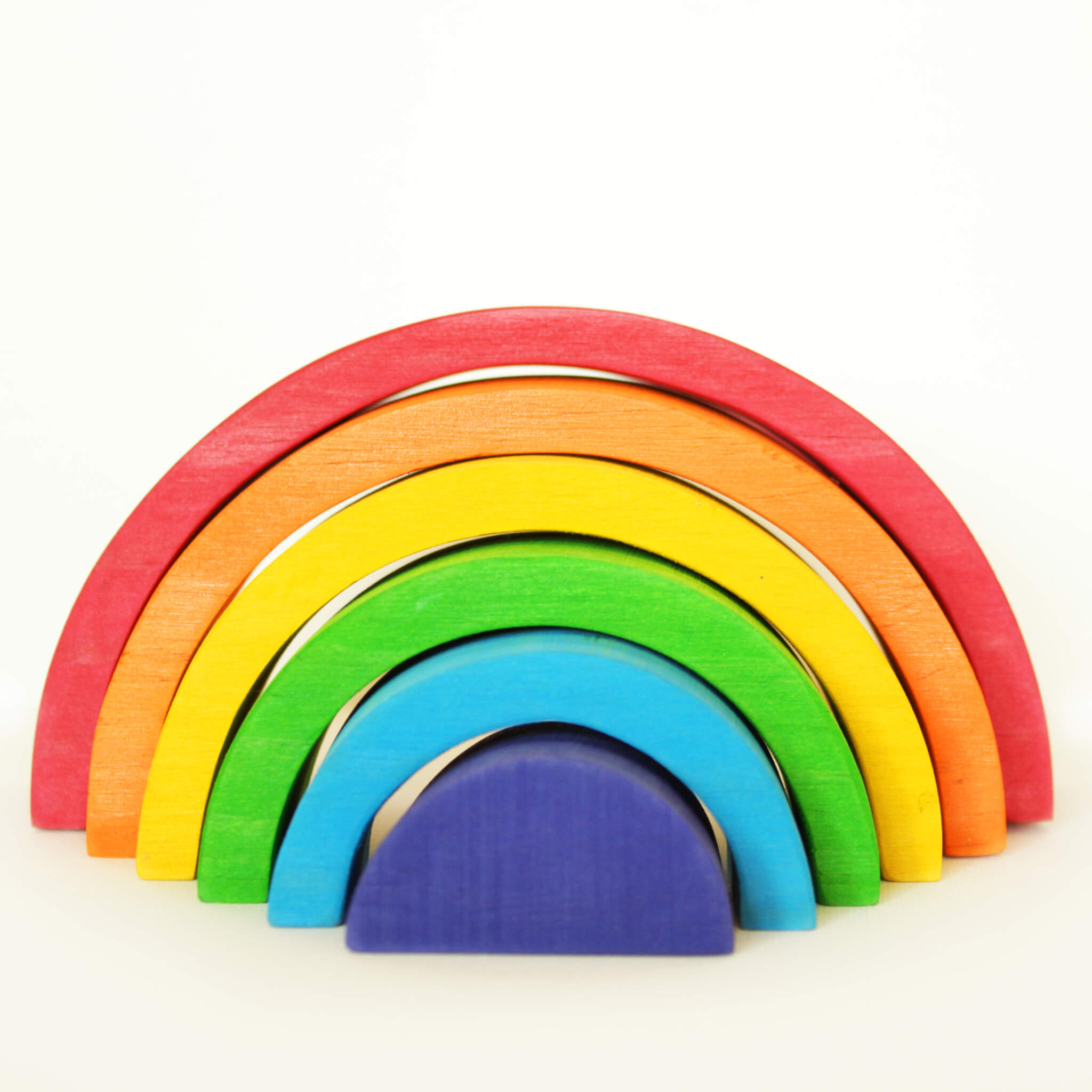 Jouet en bois Fidtoy Rainbow Stacker pour tout-petits avec 6 arches