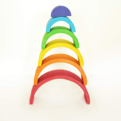 Fidtoy Rainbow Stacker Wooden Toddler Toy with 6 Arches