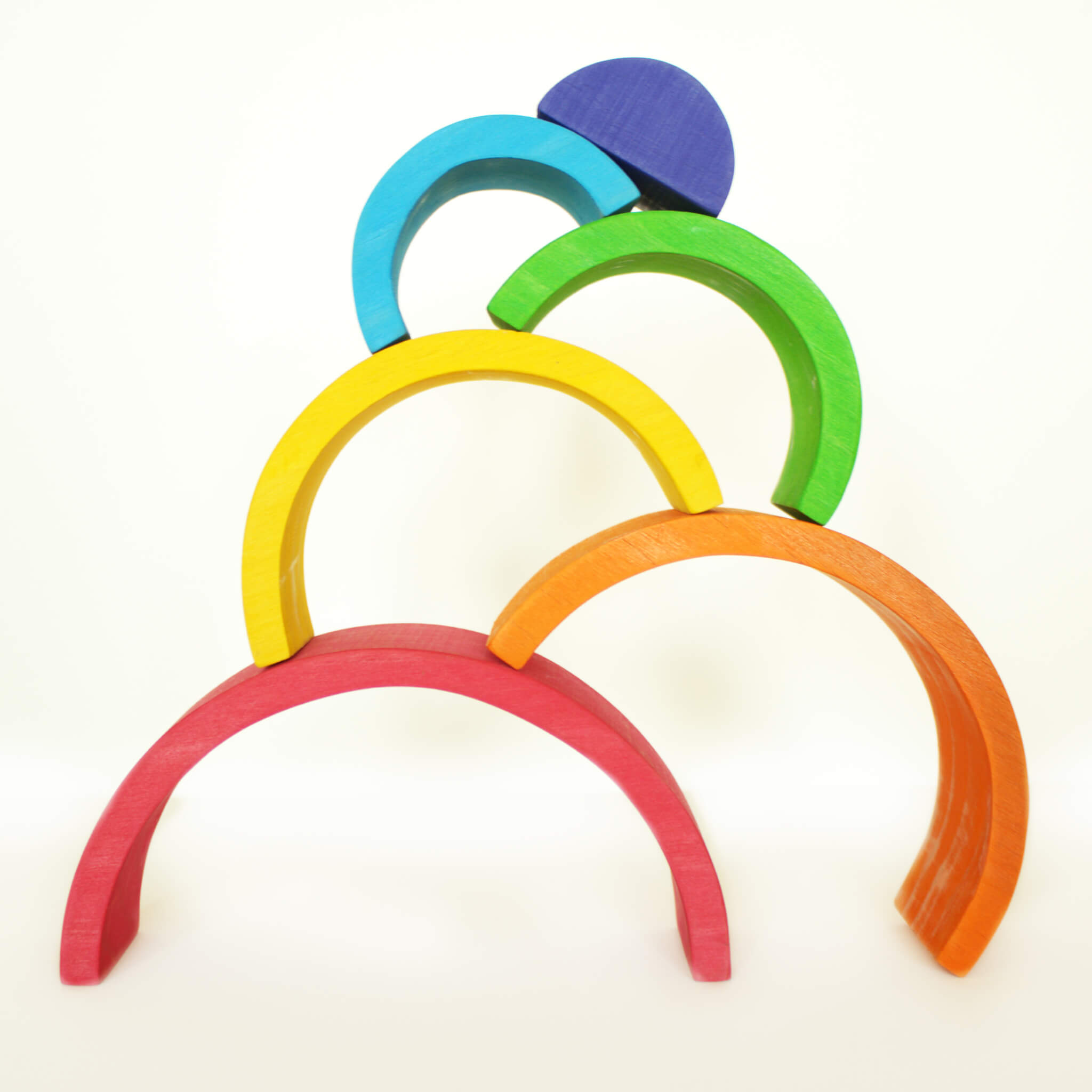 Fidtoy Rainbow Stacker Wooden Toddler Toy with 6 Arches