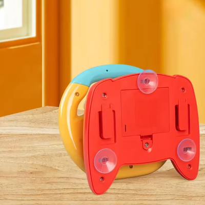 Fidtoy Interactive Steering Wheel Toy for Toddlers Ages 1-5, Yellow Musical Driving Toy with Lights, Sounds, Buttons and Pretend Play Learning, 1 Piece