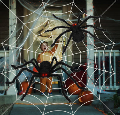 Fidtoy Giant Halloween Spider Decorations Set of 2